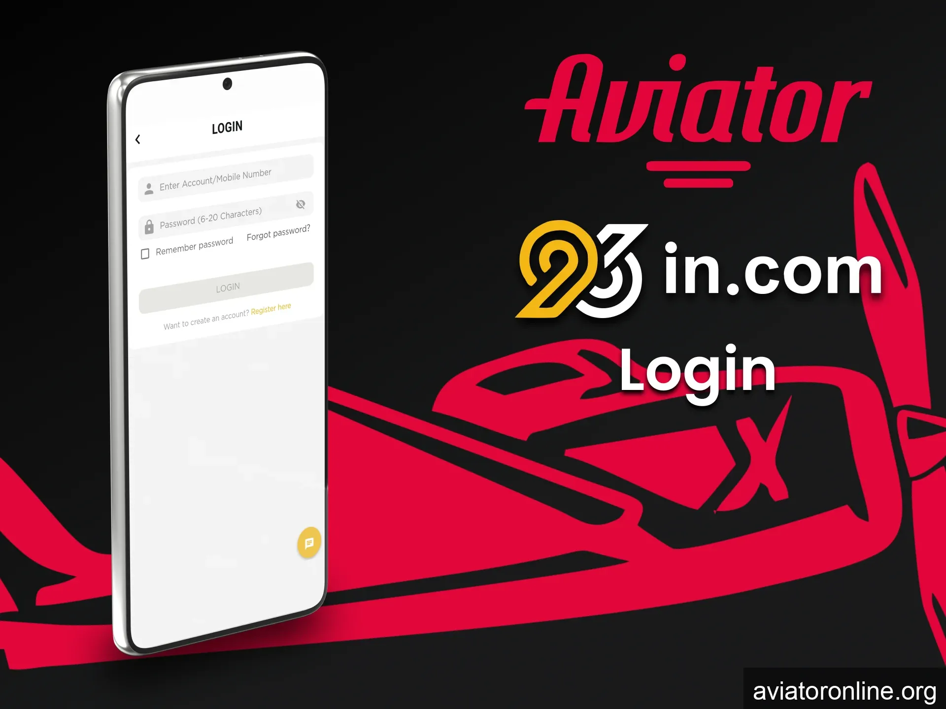 Log in to your personal account through the 96in app to play Aviator.