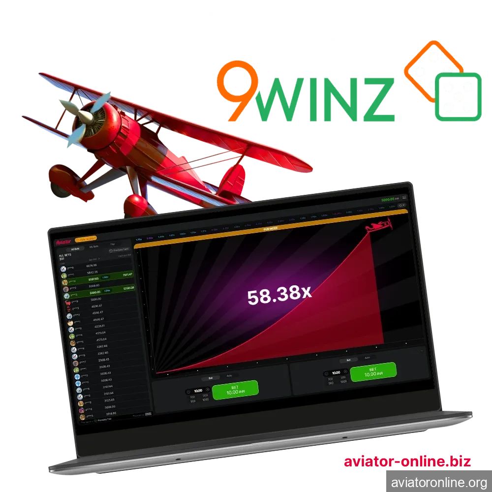 Try your luck in the Aviator game on the 9winz website.