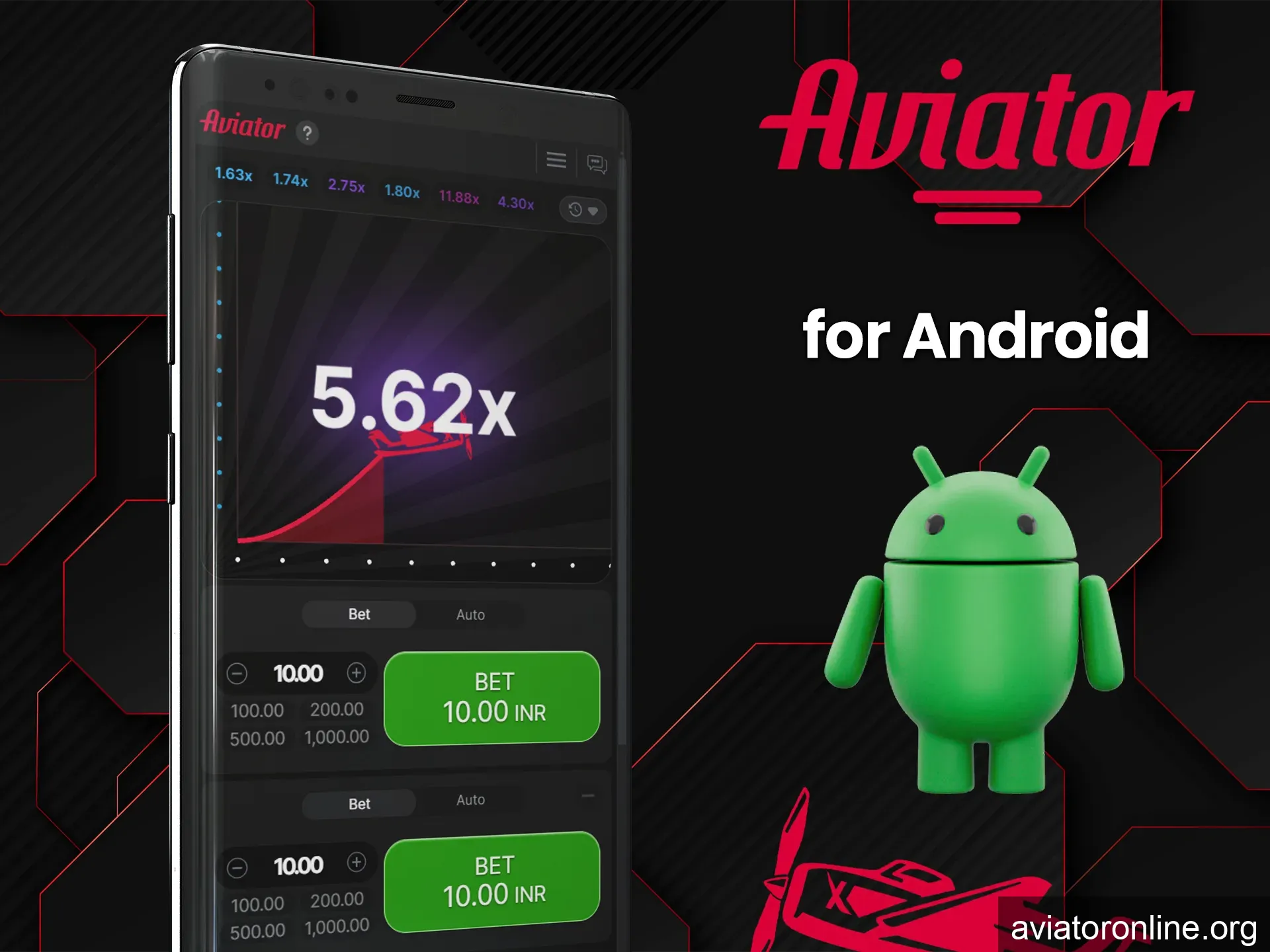 Download APK and play Aviator on Android devices.