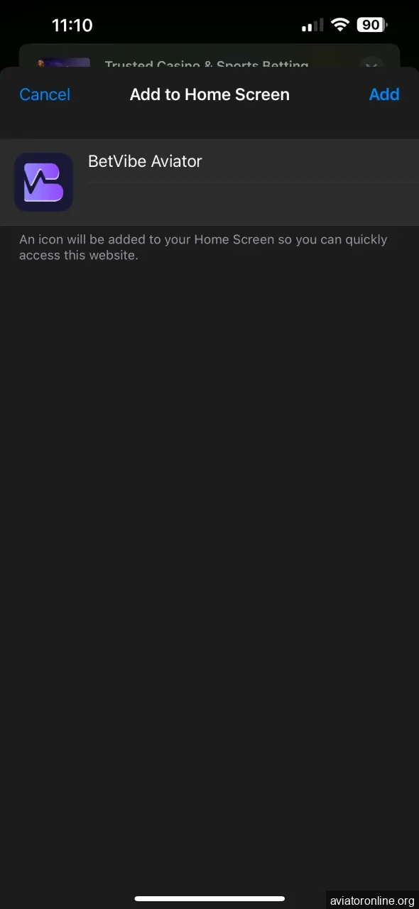 Rename the BETVIBE file to install on iOS.