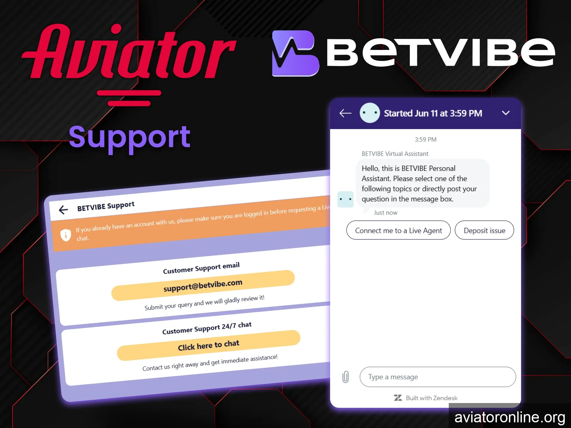 You can always write to support on the BETVIBE website about the game Aviator.