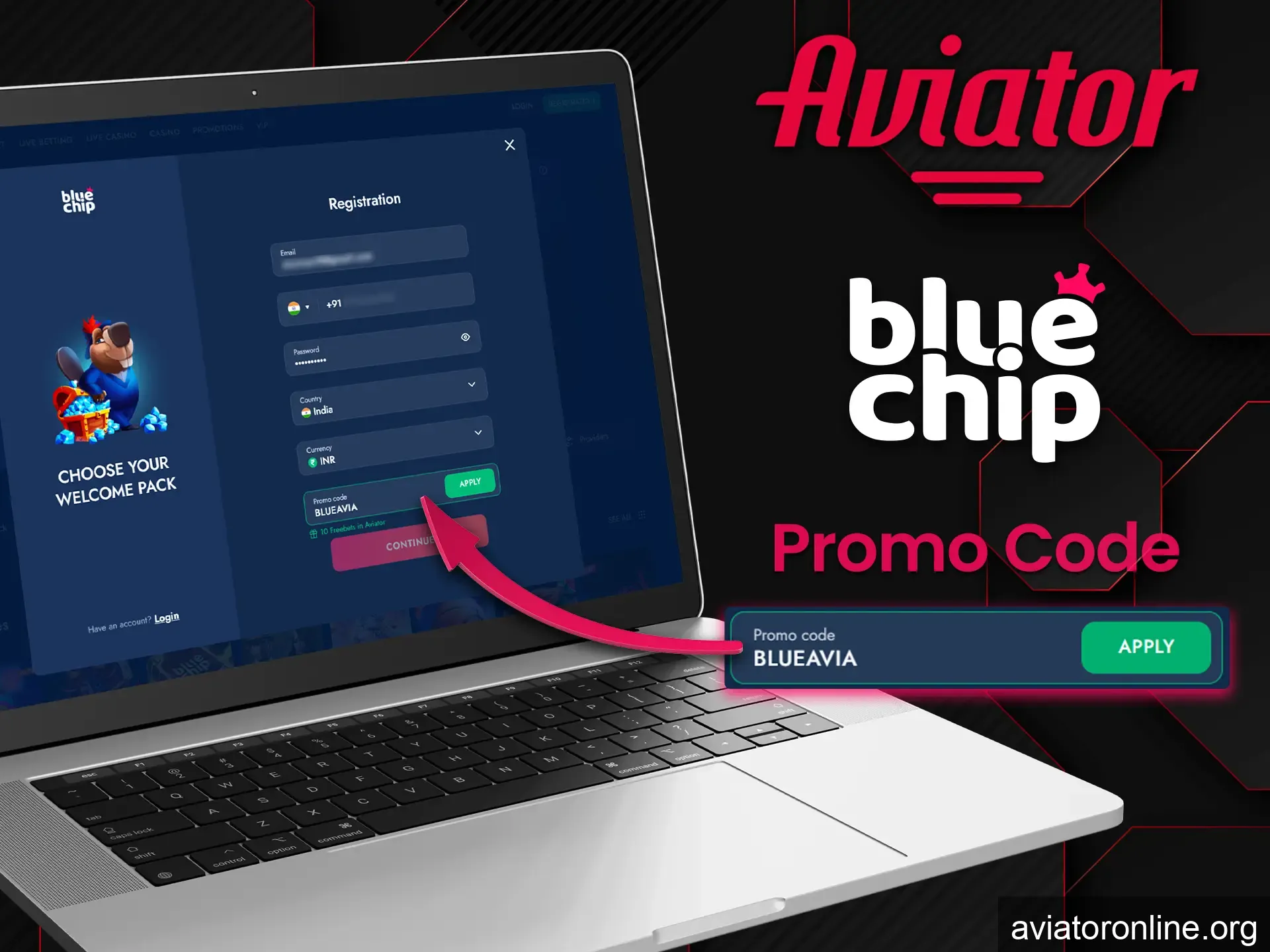 A specific set of numbers gives Bluechip bettors a chance to get a bonus at Aviator.