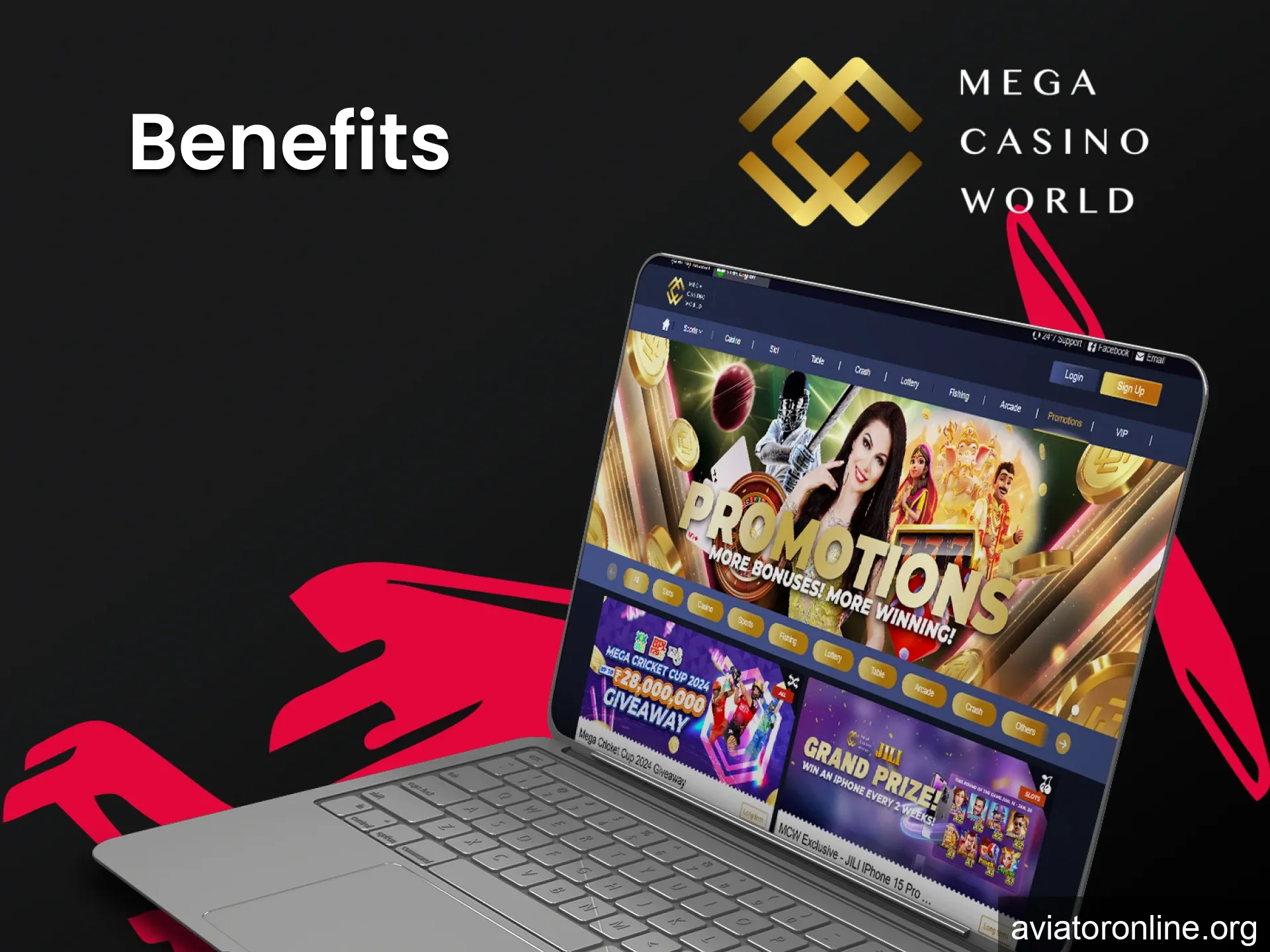 We will tell you the advantages of MCW casino for playing Aviator.