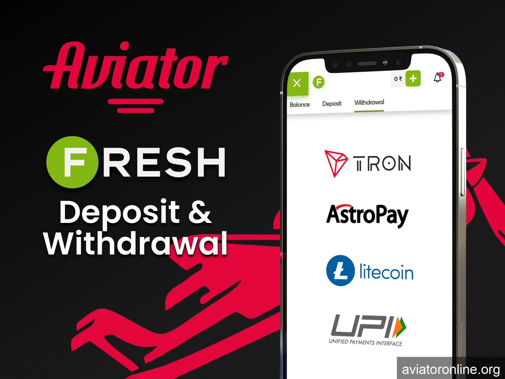 We will tell you about the transaction methods for the Aviator game in the Fresh Casino app.