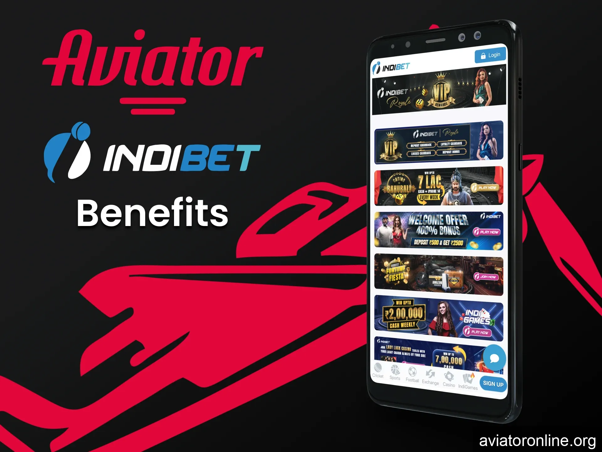 Indibet gives bonuses for playing in the casino.