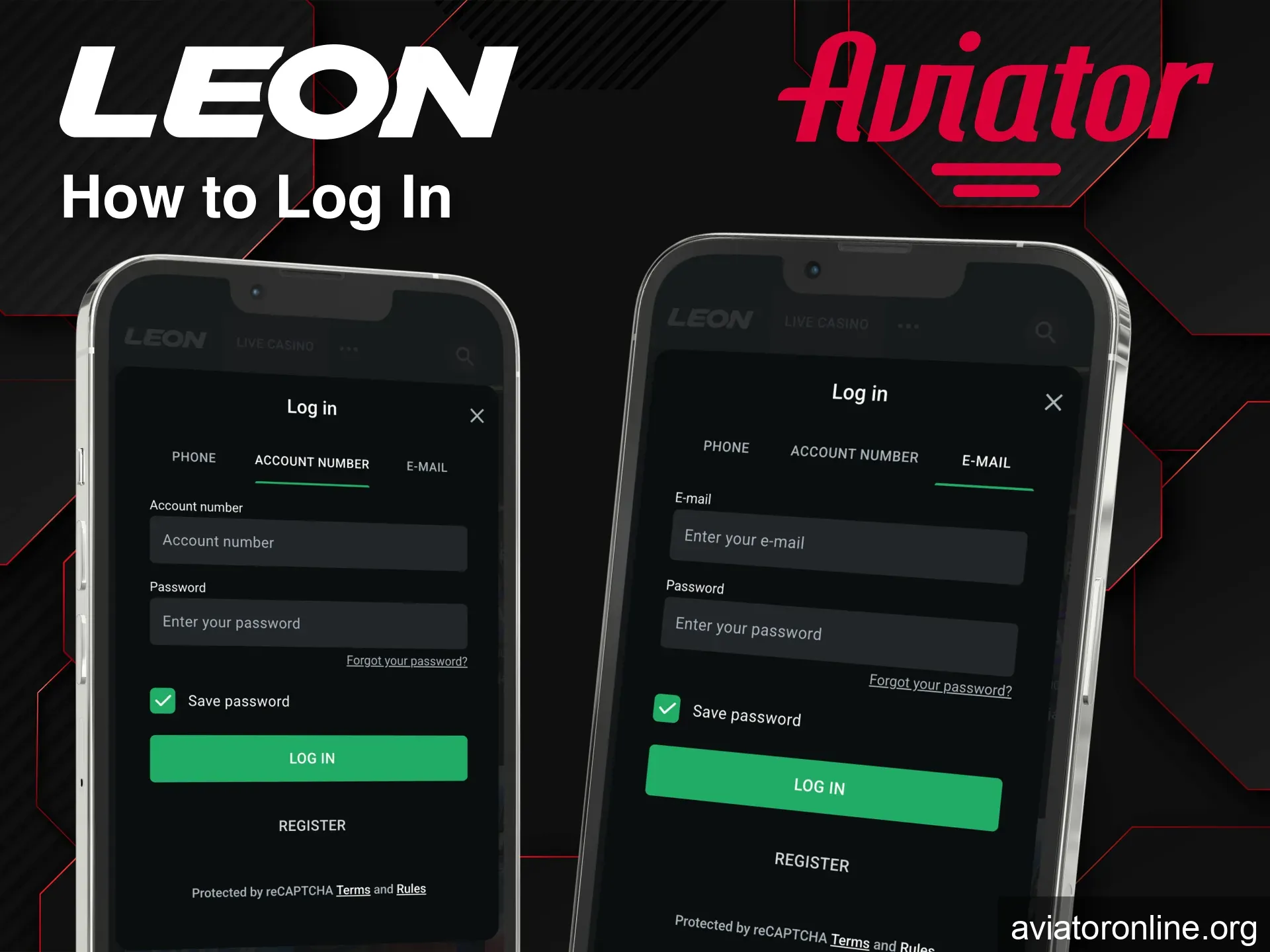 Tap Login on Leon site to start playing Aviator.
