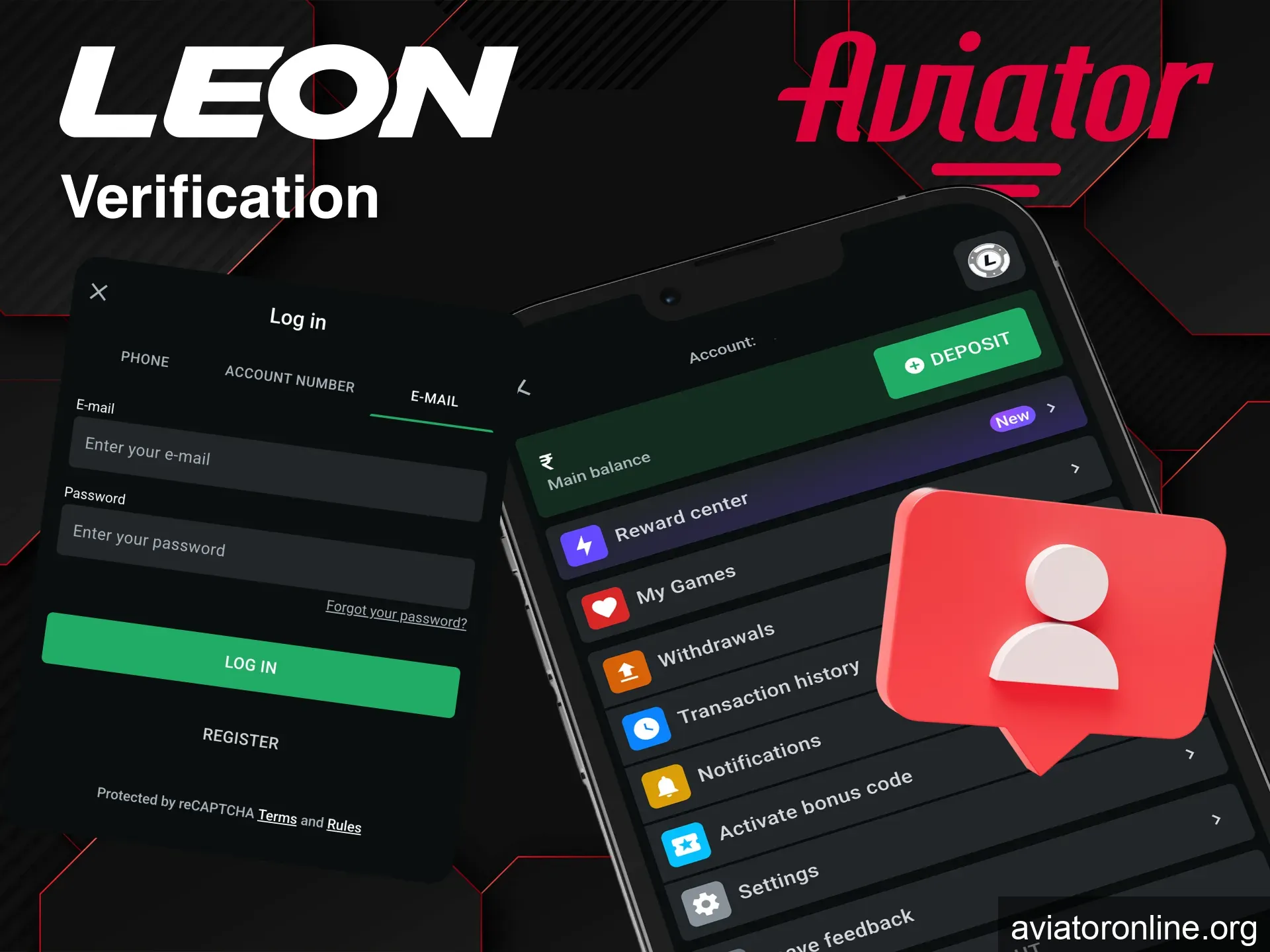 Verify your Leon account to unlock withdrawals and full access.