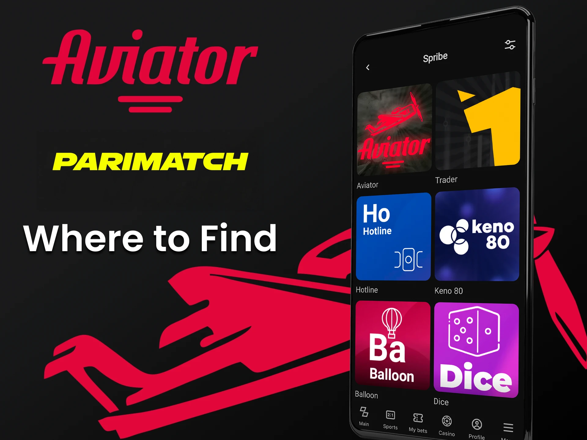 In the right section of Parimatch you will find the game Avaitor.