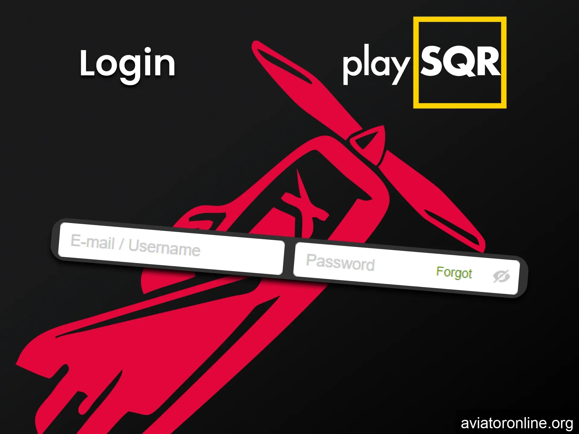 Log in to your personal PlaySQR account to play Aviator.