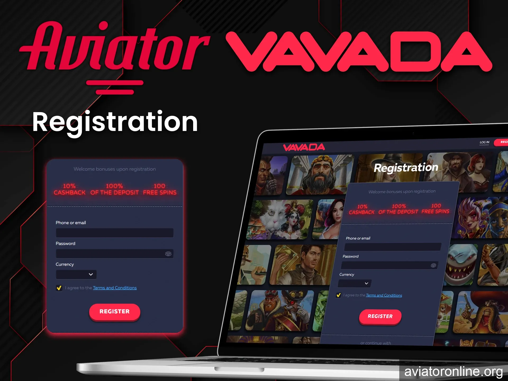 Register to play Aviator on Vavada.