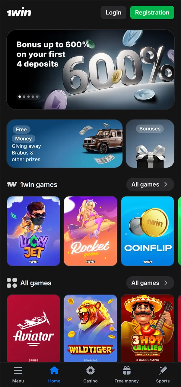 Download the 1win app to play Aviator.